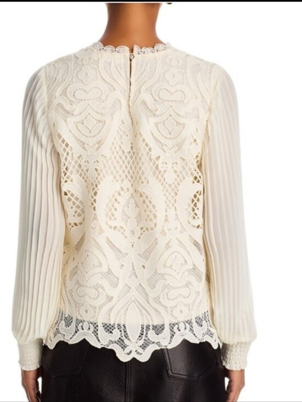 Nwt XL L,M,S Bailey 44 Ivory Lace Long-Sleeve Crochet Blouse